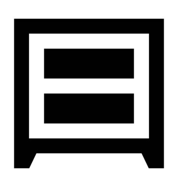 Çekmeceli düz vektör simgesi 