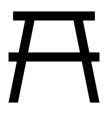 Bar tabure düz vektör simgesi 