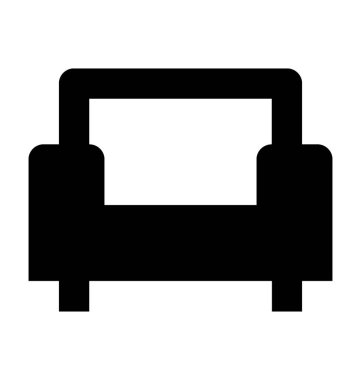 kanepe düz vektör simgesi 