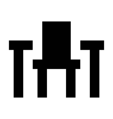 Masa ve sandalye düz vektör simgesi 