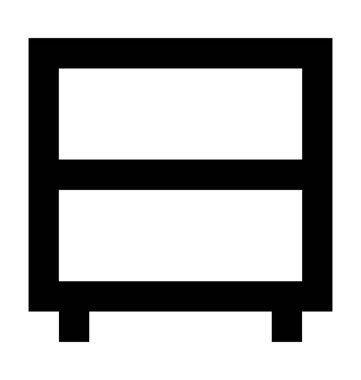 Çekmeceli düz vektör simgesi 