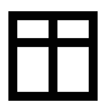 Pencere kanatlı pencereler için düz vektör simgesi 