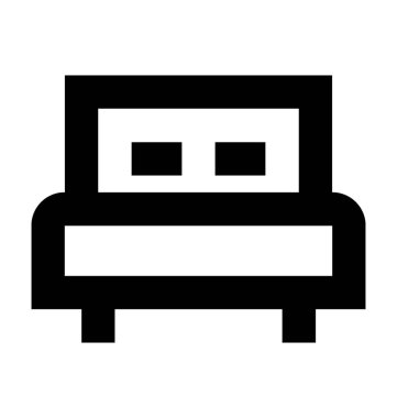 yatağın düz vektör simgesi 