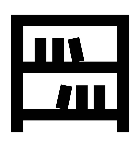 Bookshelf Flat Vector Icon — Stock Vector