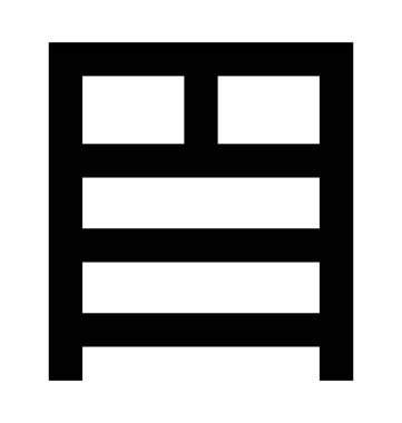 Kitaplık düz vektör simgesi 