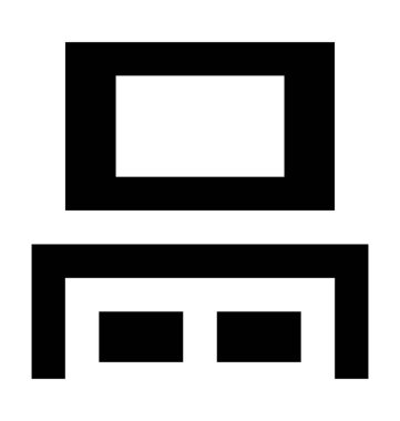 TV standı düz vektör simgesi 