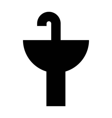 Lavabo düz vektör simgesi 