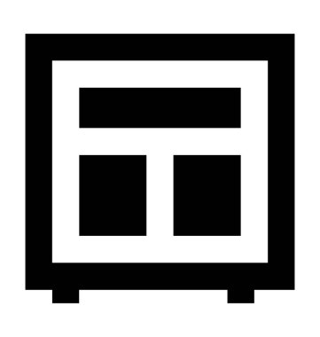 Kabine düz vektör simgesi 