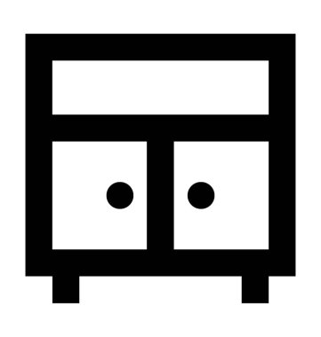 Kabine düz vektör simgesi 