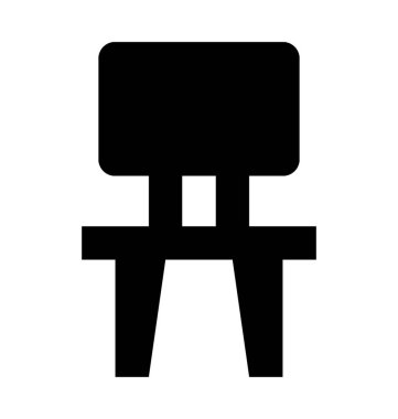 Sandalye Düz Vektör Simgesi 