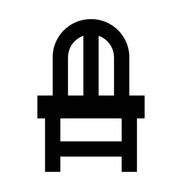 Sandalye Düz Vektör Simgesi 