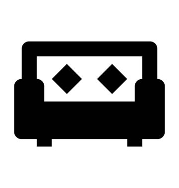 kanepe düz vektör simgesi 