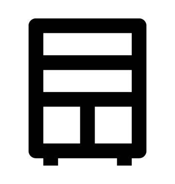 Kitaplık düz vektör simgesi 