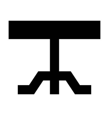 Yuvarlak masa düz vektör simgesi 