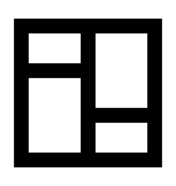 Pencere kanatlı pencereler için düz vektör simgesi 