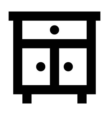 Kabine düz vektör simgesi 