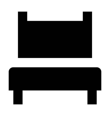 yatağın düz vektör simgesi