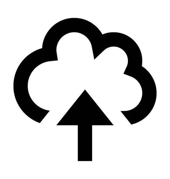 Cloud Upload Płaska Ikona Wektora — Wektor stockowy