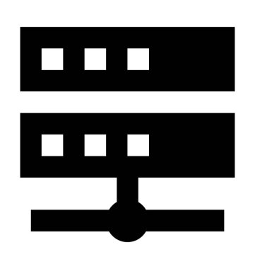 veritabanı düz vektör simgesi