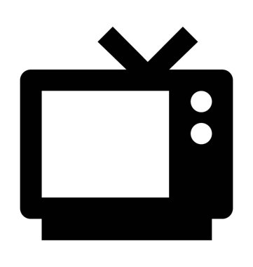 Vintage Tv düz vektör simgesi