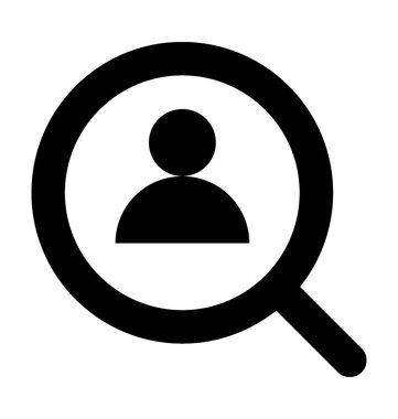 Personel arama düz vektör simgesi