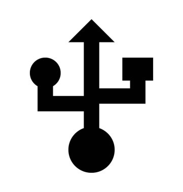 USB işareti düz vektör simgesi