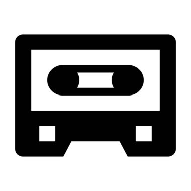 Kaset düz vektör simgesi