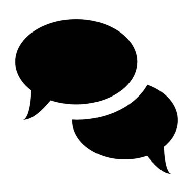 Konuşma kabarcıklar düz vektör simgesi