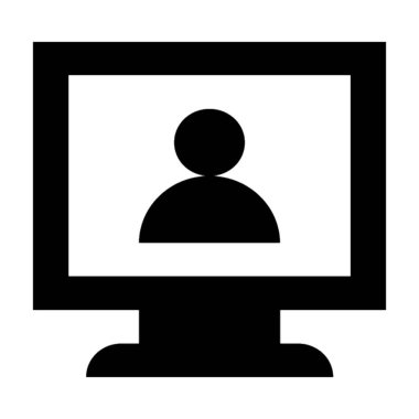 Video arama düz vektör simgesi