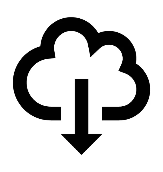 Cloud Stáhnout Plochý Vektorové Ikony — Stockový vektor