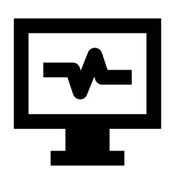 EKG düz vektör simgesi