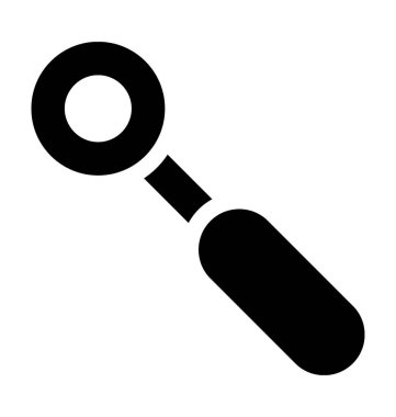 Ağız ayna düz vektör simgesi