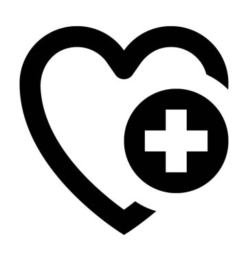 Kalp bakım düz vektör simgesi