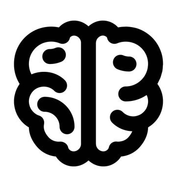 İnsan beyni düz vektör simgesi