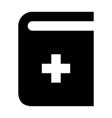 Tıbbi kitap düz vektör simgesi