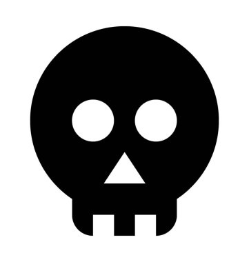 kafatası düz vektör simgesi