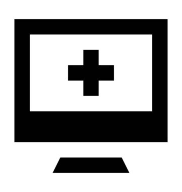 Çevrimiçi yardım düz vektör simgesi