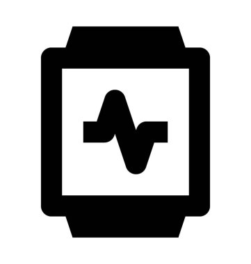 Kalp atışı izle düz vektör simgesi