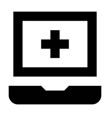 Çevrimiçi yardım düz vektör simgesi