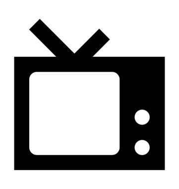 Vintage Tv düz vektör simgesi