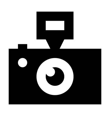 Flaş kamera düz vektör simgesi