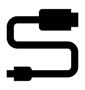 USB kablosu düz vektör simgesi