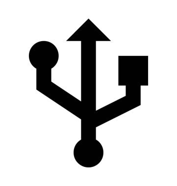 USB işareti düz vektör simgesi