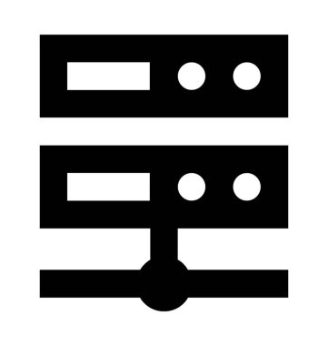 Ağ sunucu düz vektör simgesi