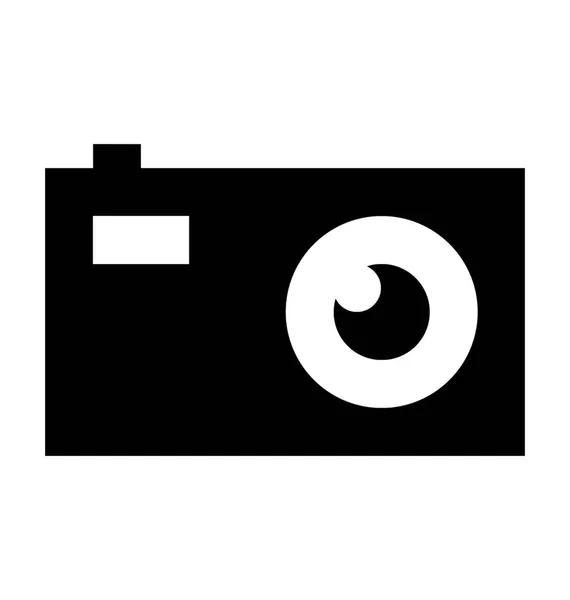 Ikona Plochého Vektoru Fotoaparátu — Stockový vektor