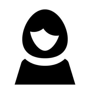 Kız Avatar düz vektör simgesi