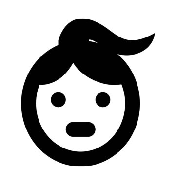 Küçük kız düz vektör simgesi