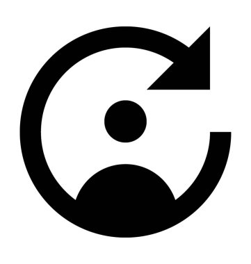 Yeniden Kullanıcı düz vektör simgesi