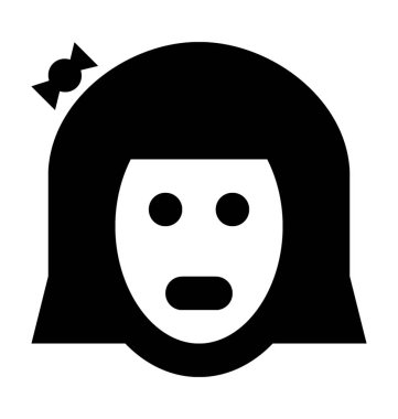 Küçük kız düz vektör simgesi