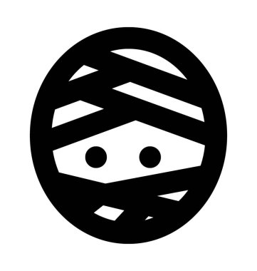 Mumya yüz düz vektör simgesi